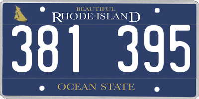 RI license plate 381395