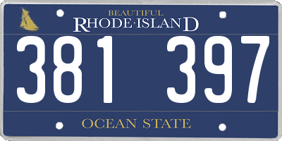 RI license plate 381397