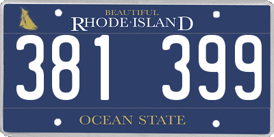 RI license plate 381399
