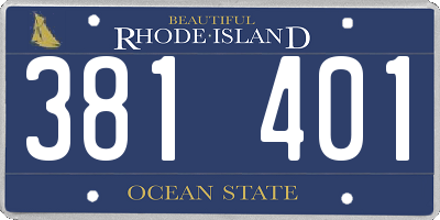 RI license plate 381401