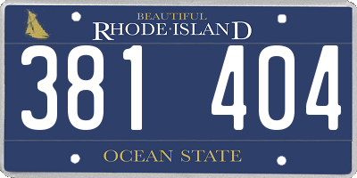 RI license plate 381404