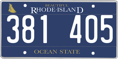 RI license plate 381405