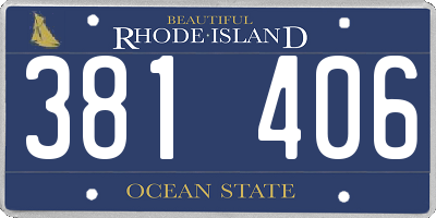 RI license plate 381406