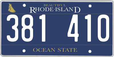 RI license plate 381410