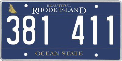 RI license plate 381411