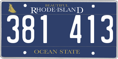 RI license plate 381413