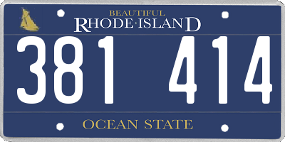 RI license plate 381414