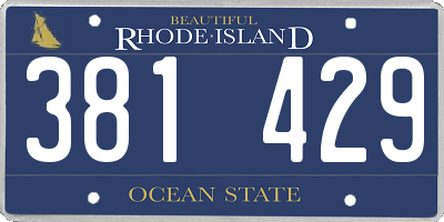 RI license plate 381429