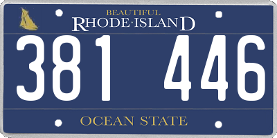 RI license plate 381446