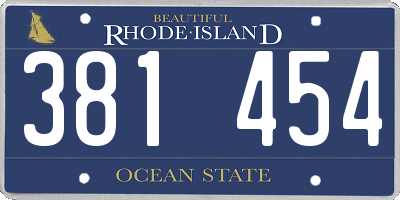 RI license plate 381454