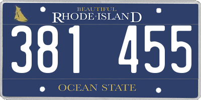 RI license plate 381455