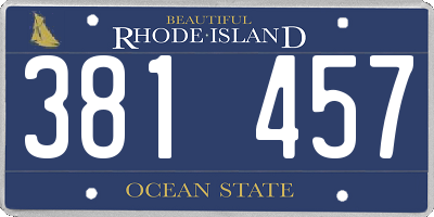 RI license plate 381457