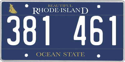 RI license plate 381461
