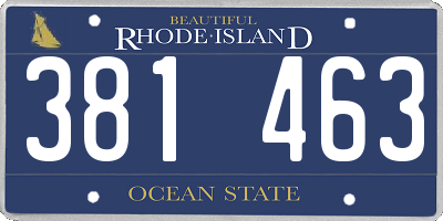 RI license plate 381463