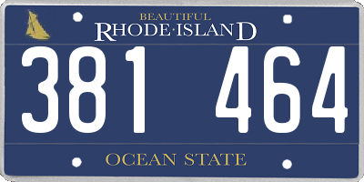 RI license plate 381464