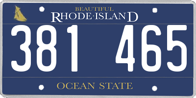 RI license plate 381465