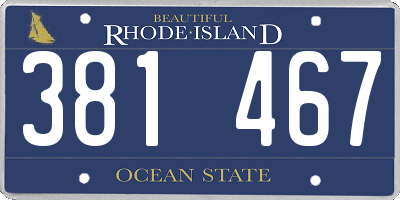 RI license plate 381467