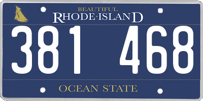 RI license plate 381468