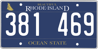 RI license plate 381469