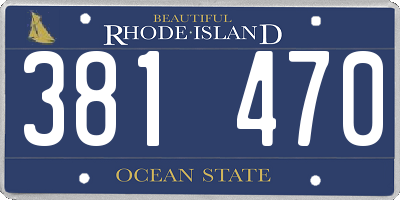 RI license plate 381470