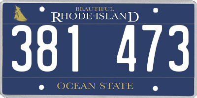 RI license plate 381473