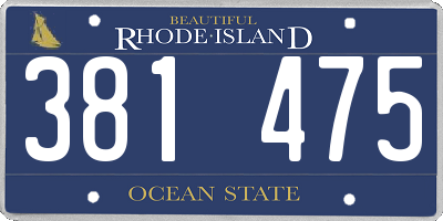 RI license plate 381475