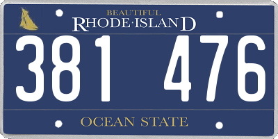 RI license plate 381476