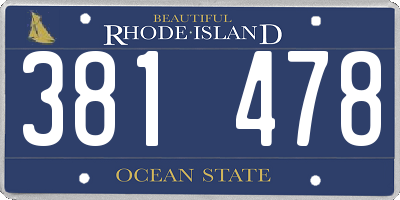 RI license plate 381478