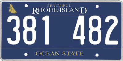 RI license plate 381482