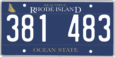 RI license plate 381483