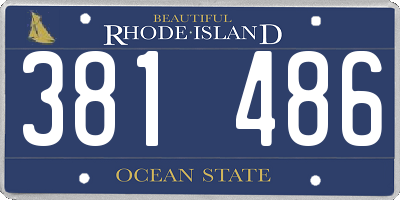 RI license plate 381486