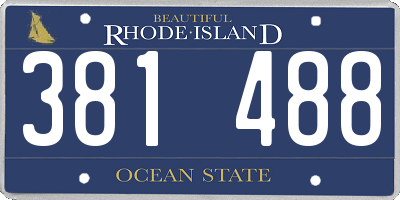 RI license plate 381488