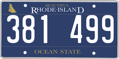 RI license plate 381499