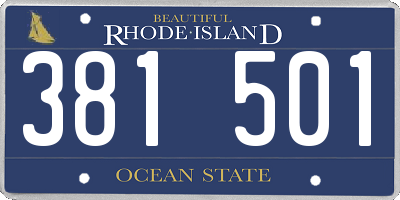 RI license plate 381501