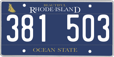 RI license plate 381503