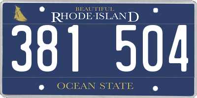 RI license plate 381504
