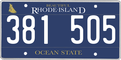 RI license plate 381505