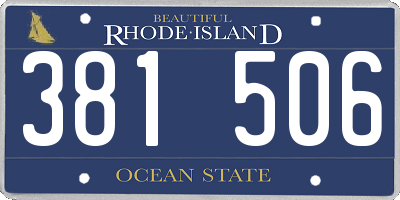 RI license plate 381506