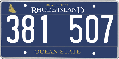 RI license plate 381507