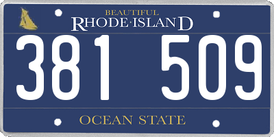 RI license plate 381509
