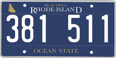 RI license plate 381511