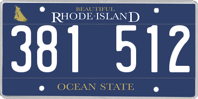RI license plate 381512
