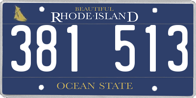 RI license plate 381513
