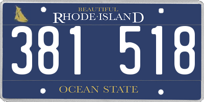 RI license plate 381518