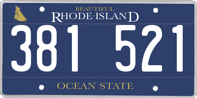 RI license plate 381521
