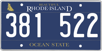RI license plate 381522
