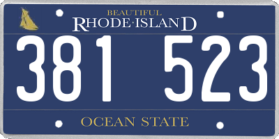RI license plate 381523