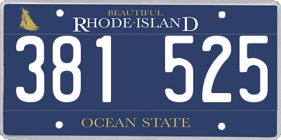 RI license plate 381525