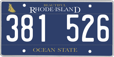 RI license plate 381526