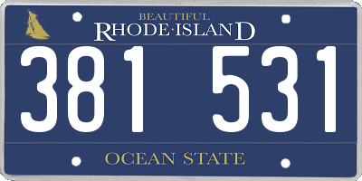 RI license plate 381531